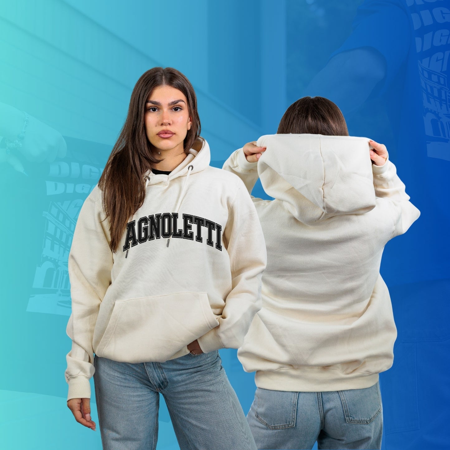 FELPA CON CAPPUCCIO AGNOLETTI