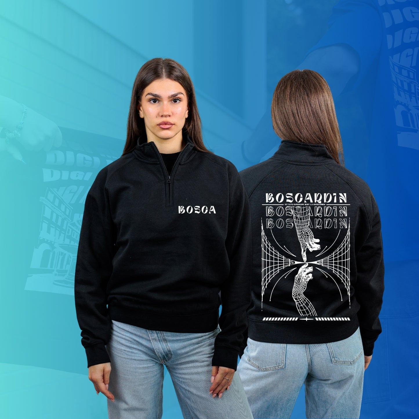 FELPA MEZZA ZIP BOSCARDIN