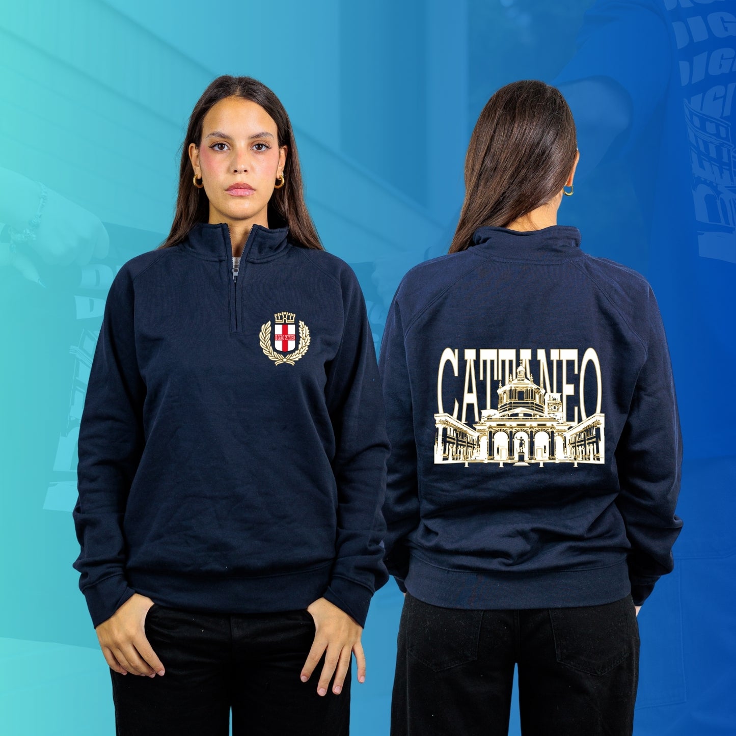 FELPA MEZZA ZIP CATTANEO