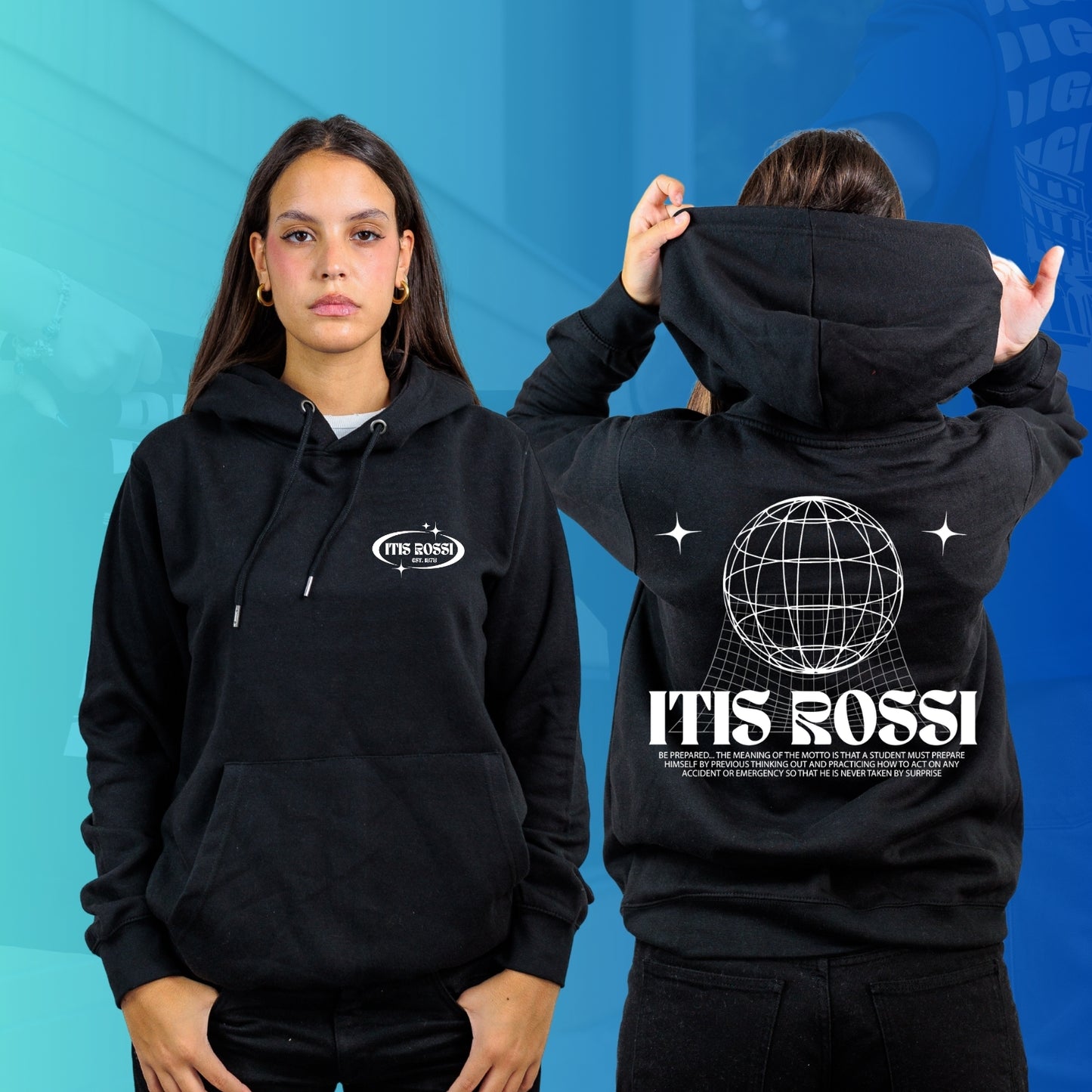 FELPA CON CAPPUCCIO ROSSI