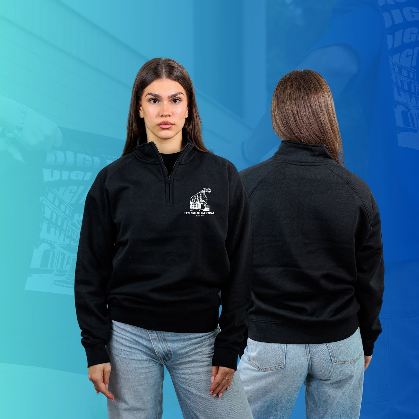 FELPA MEZZA ZIP CALVI