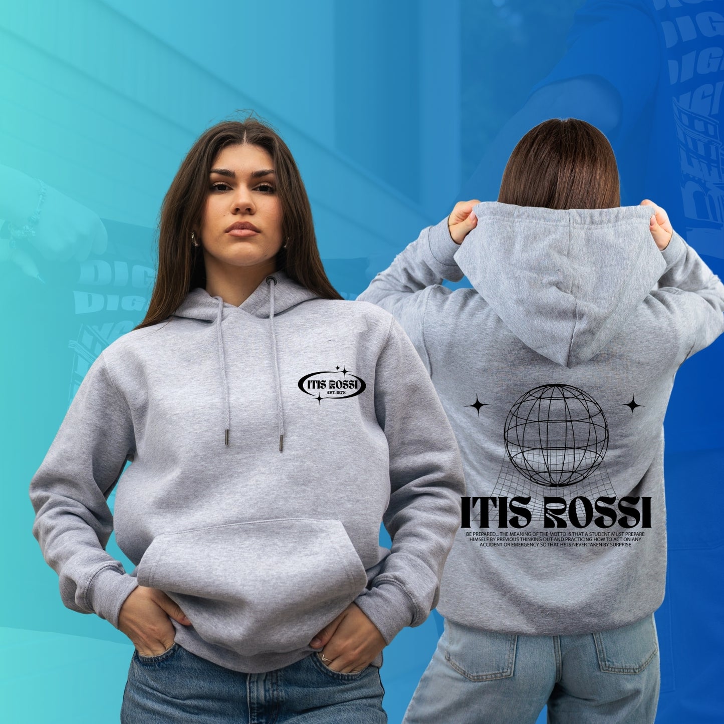 FELPA CON CAPPUCCIO ROSSI