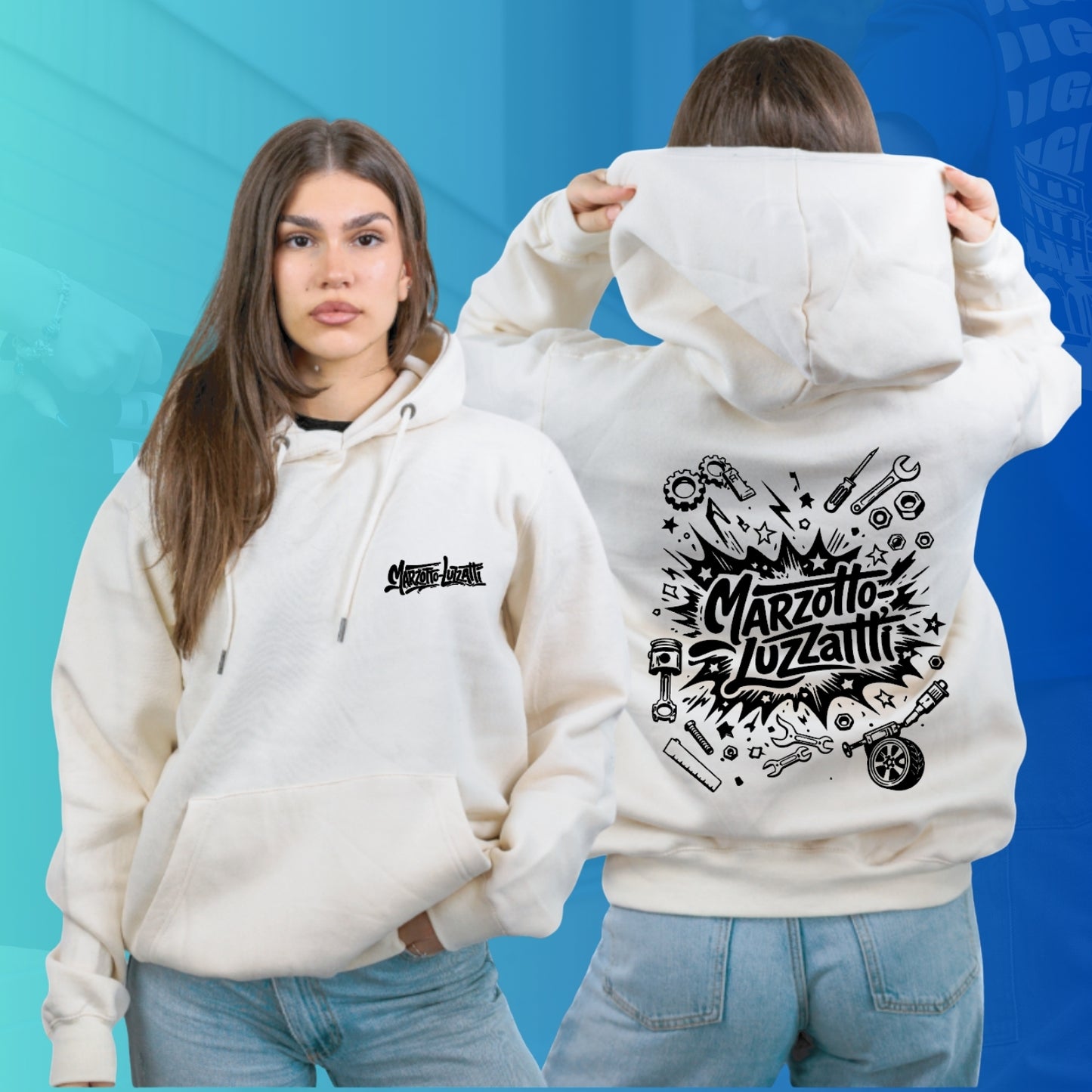 FELPA CON CAPPUCCIO MARZOTTO LUZZATI meccanica