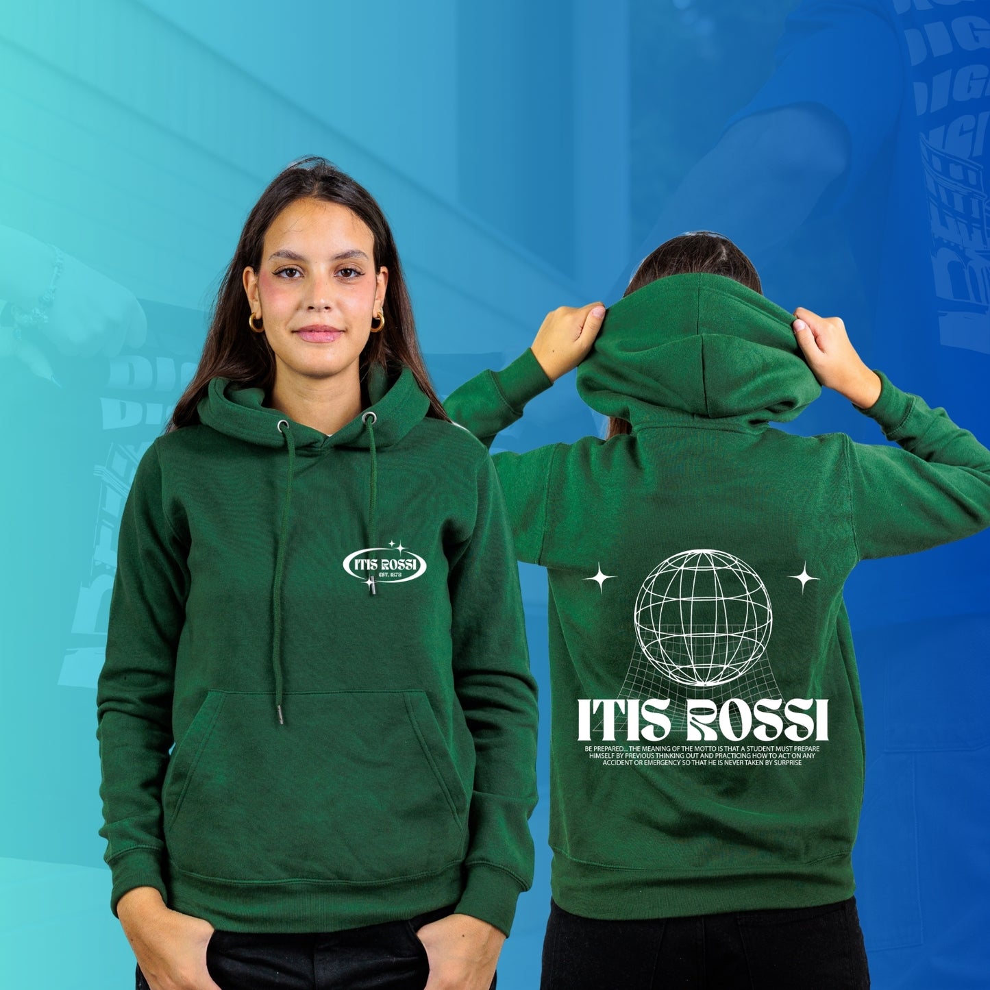 FELPA CON CAPPUCCIO ROSSI