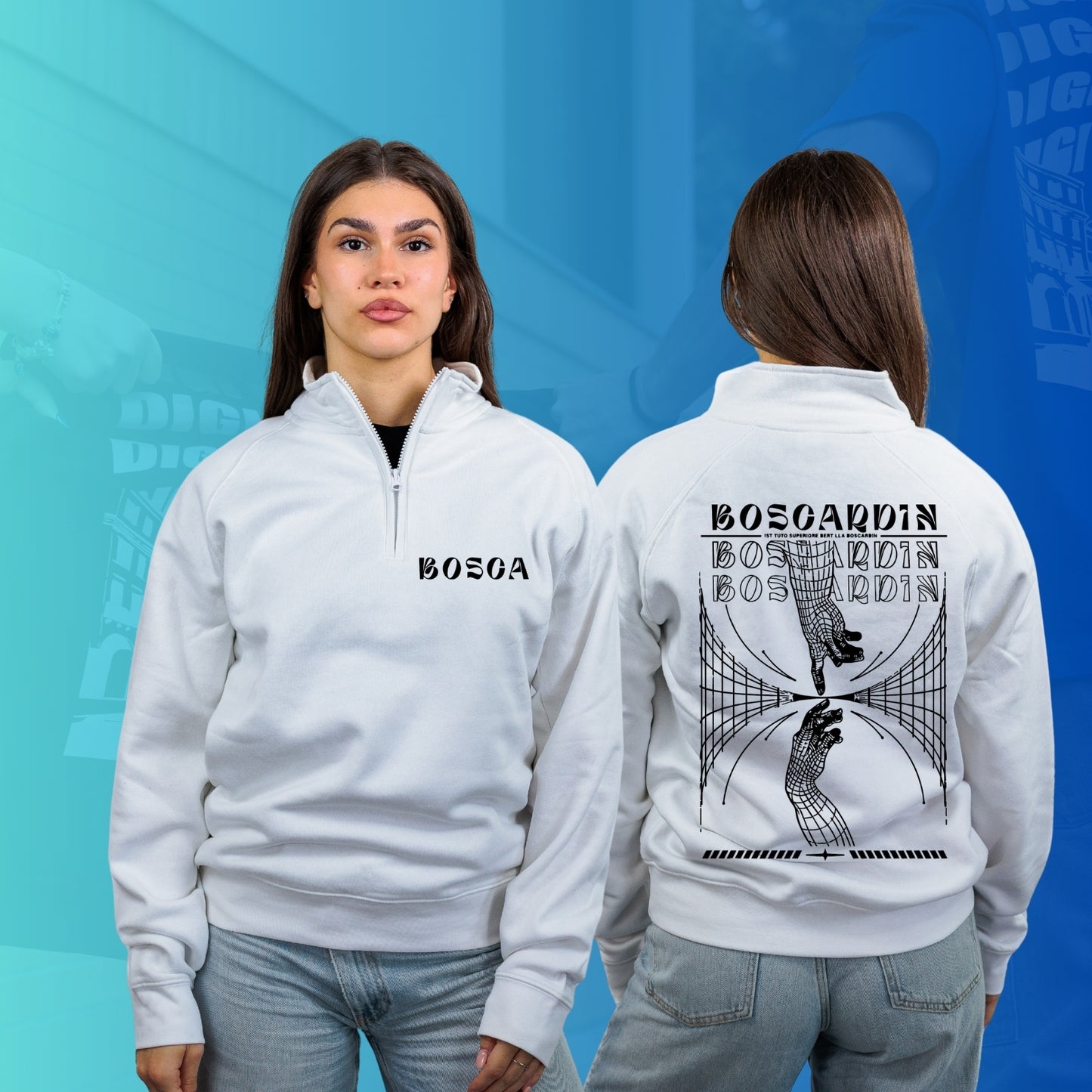 FELPA MEZZA ZIP BOSCARDIN