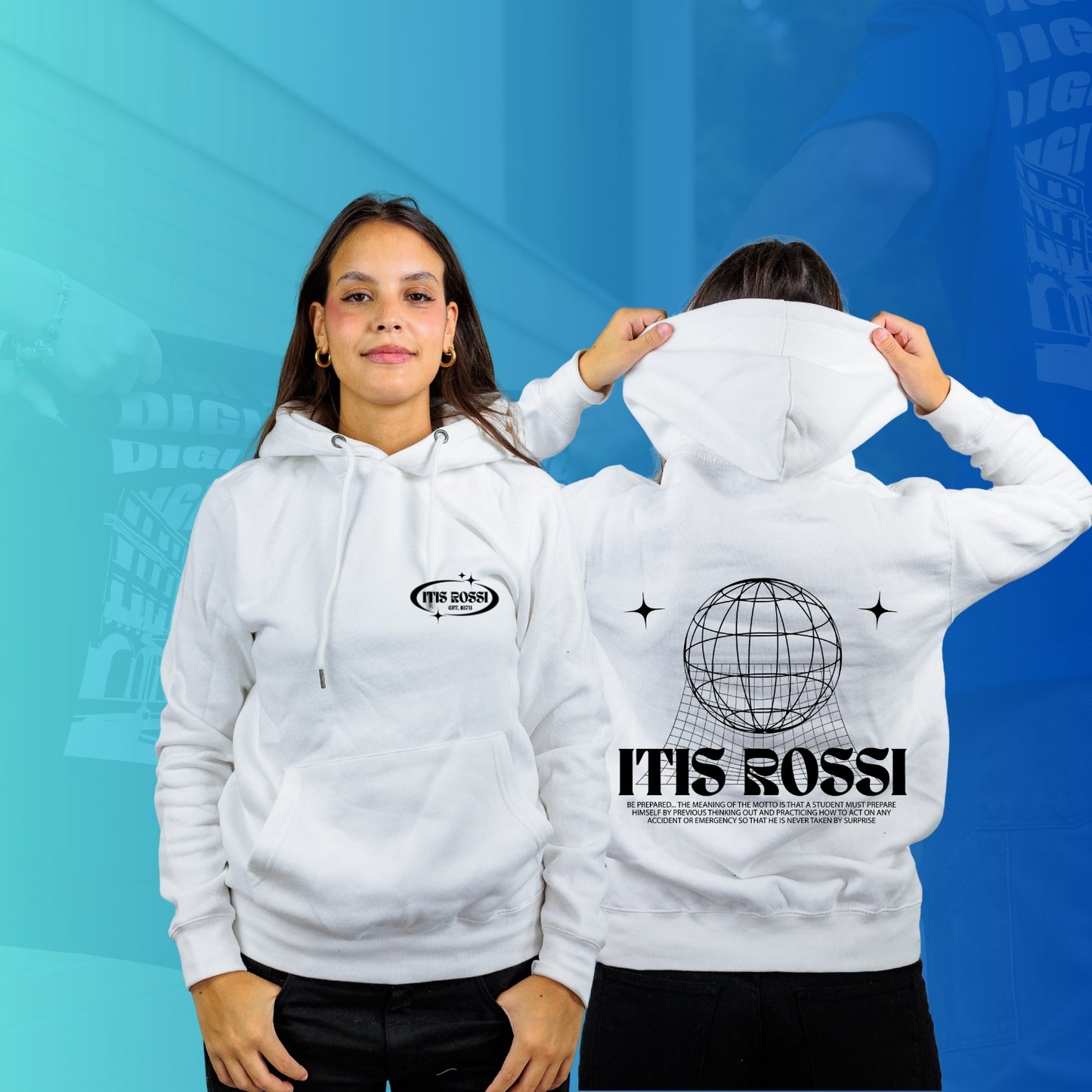 FELPA CON CAPPUCCIO ROSSI